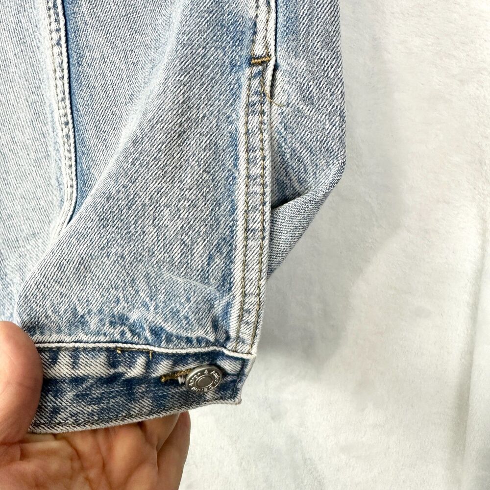 Bohme Kadie High Rise Baggy Jeans Light Wash Size Small NWT Button Cuff Rigid - Picture 6 of 11